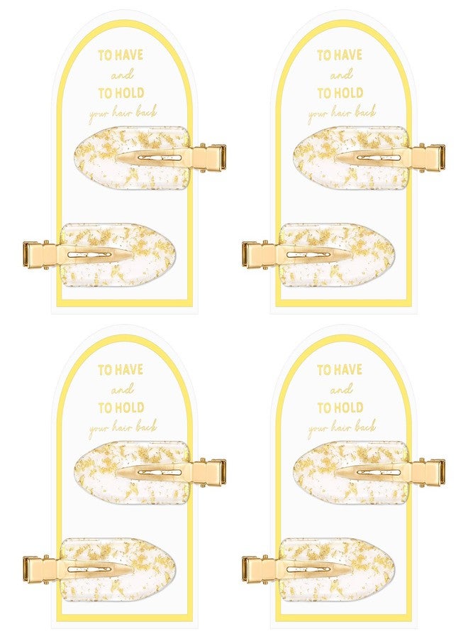Psyqtsuary 8 Pcs Creaseless Hair Clips No Crease Hair Clips No Bend Glitter Gold Bangs Clip for Makeup Creaseless Gold HairAccessories Bridesmaid Gifts HairSetting Clip - Image 1